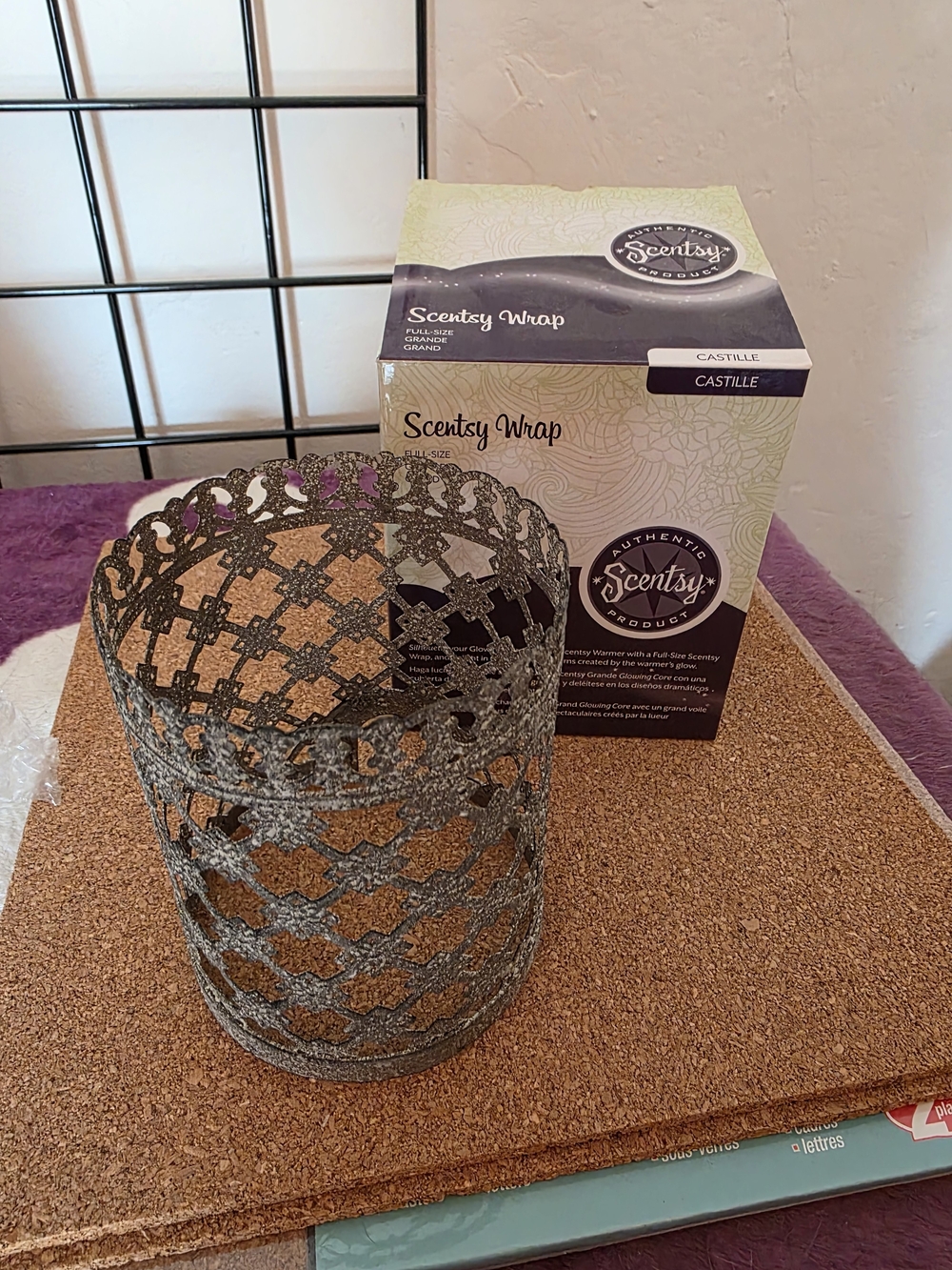 Scentsy Castille Metallic Gray Decorative Wrap